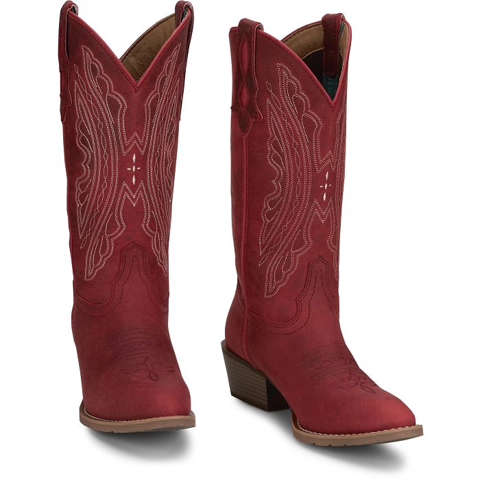 Renie 12" cowboy boot in classic red.